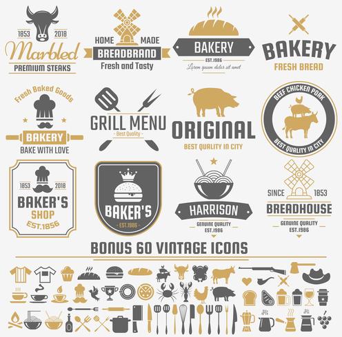 Restaurant Retro Vector Logo for banner