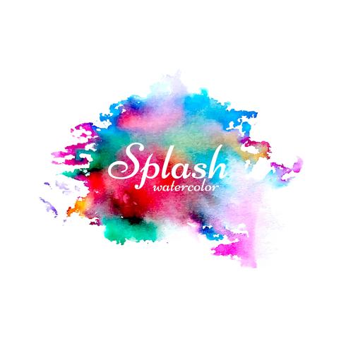 Modern watercolor splash bright colorful design vector