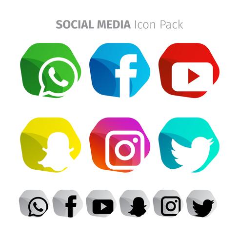 Icono de redes sociales populares vector