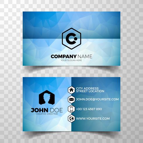 Vector modern green business card design template on clean backgound.