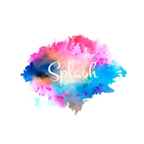 Abstract watercolor colorful splash design vector