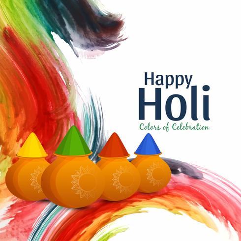 Abstract Happy Holi colorful celebration background vector