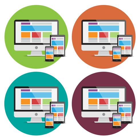 Responsive web desing elements vector