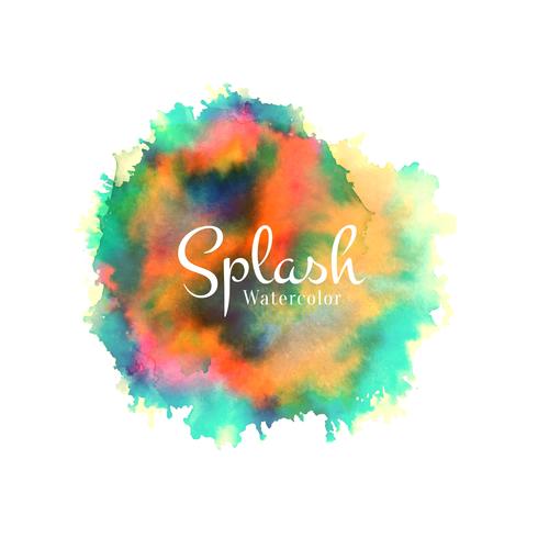 Abstract colorful watercolor splash design vector