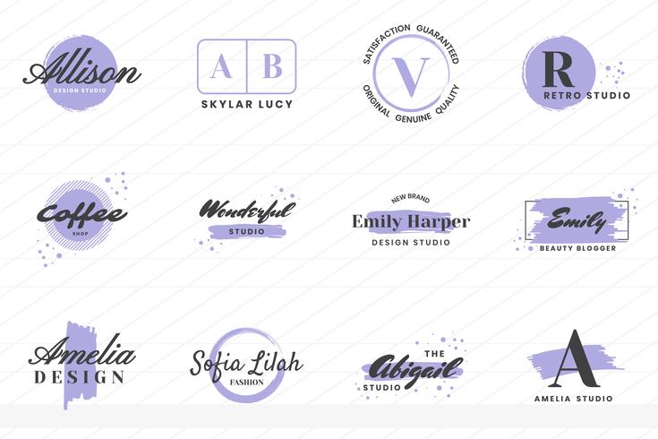 Feminine Vintage Retro Vector Logo for banner