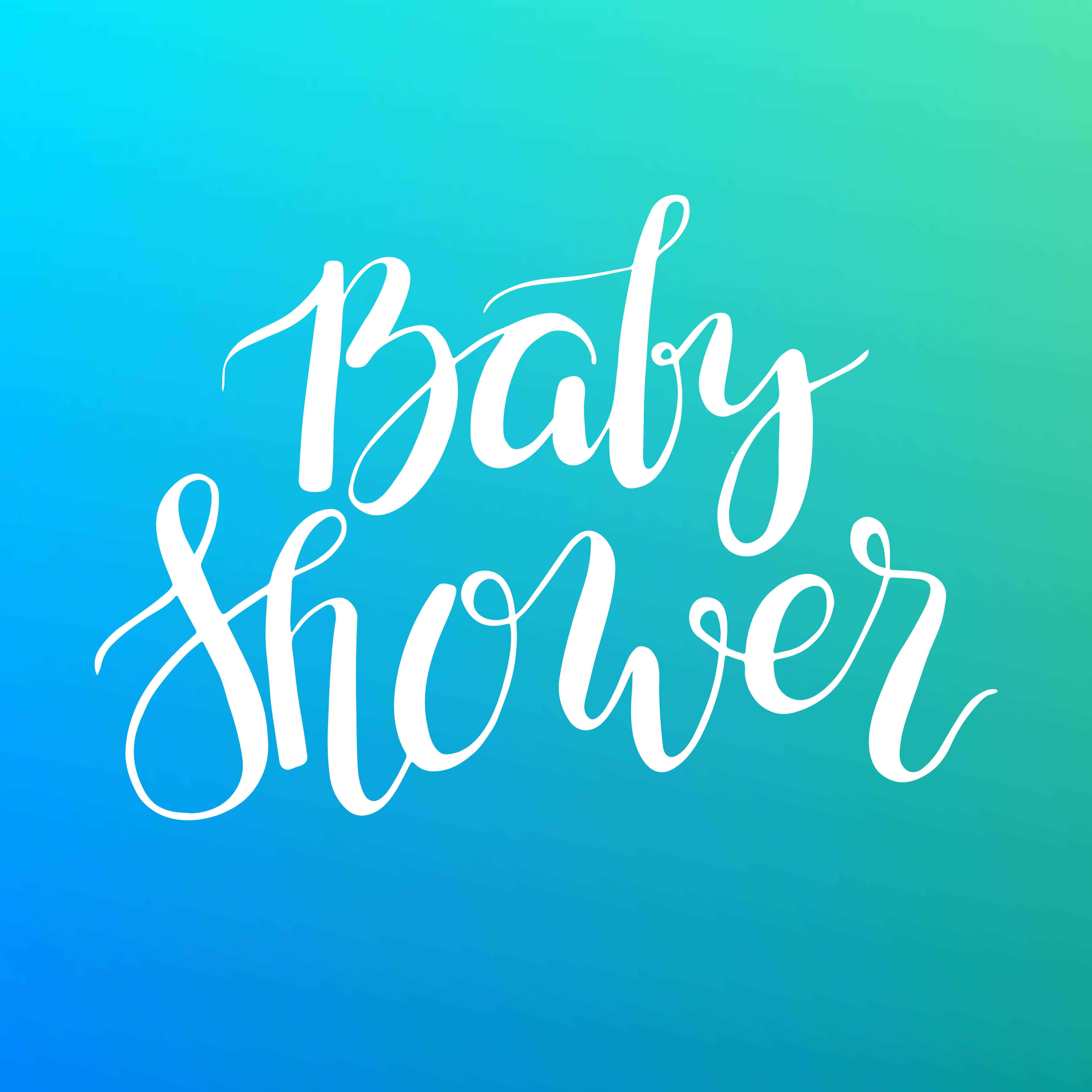 Baby Shower text. Custom lettering Invitation for baby ...