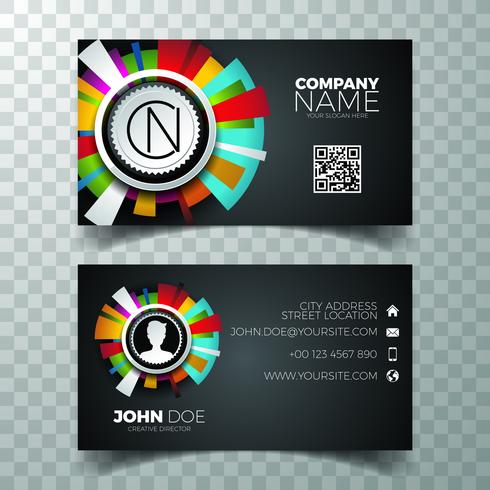 Vector modern business card design template on clean backgound.