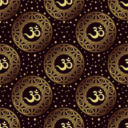 Om symbol seamless pattern.  vector