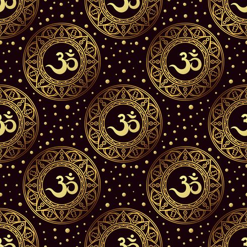 Om symbol seamless pattern.  vector