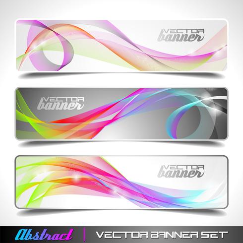 Three abstract vector banner background