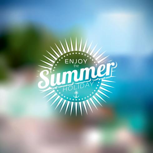 Ilustración de tema de vacaciones de verano vector