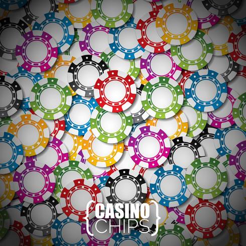 Vector illustration on a casino theme with color playing chips.