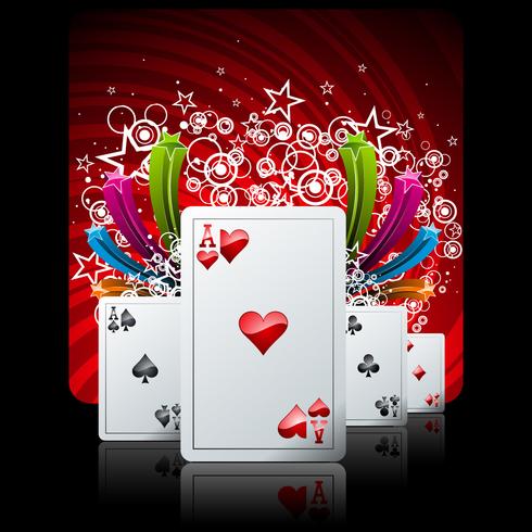 gambling illustration with casino elements vector