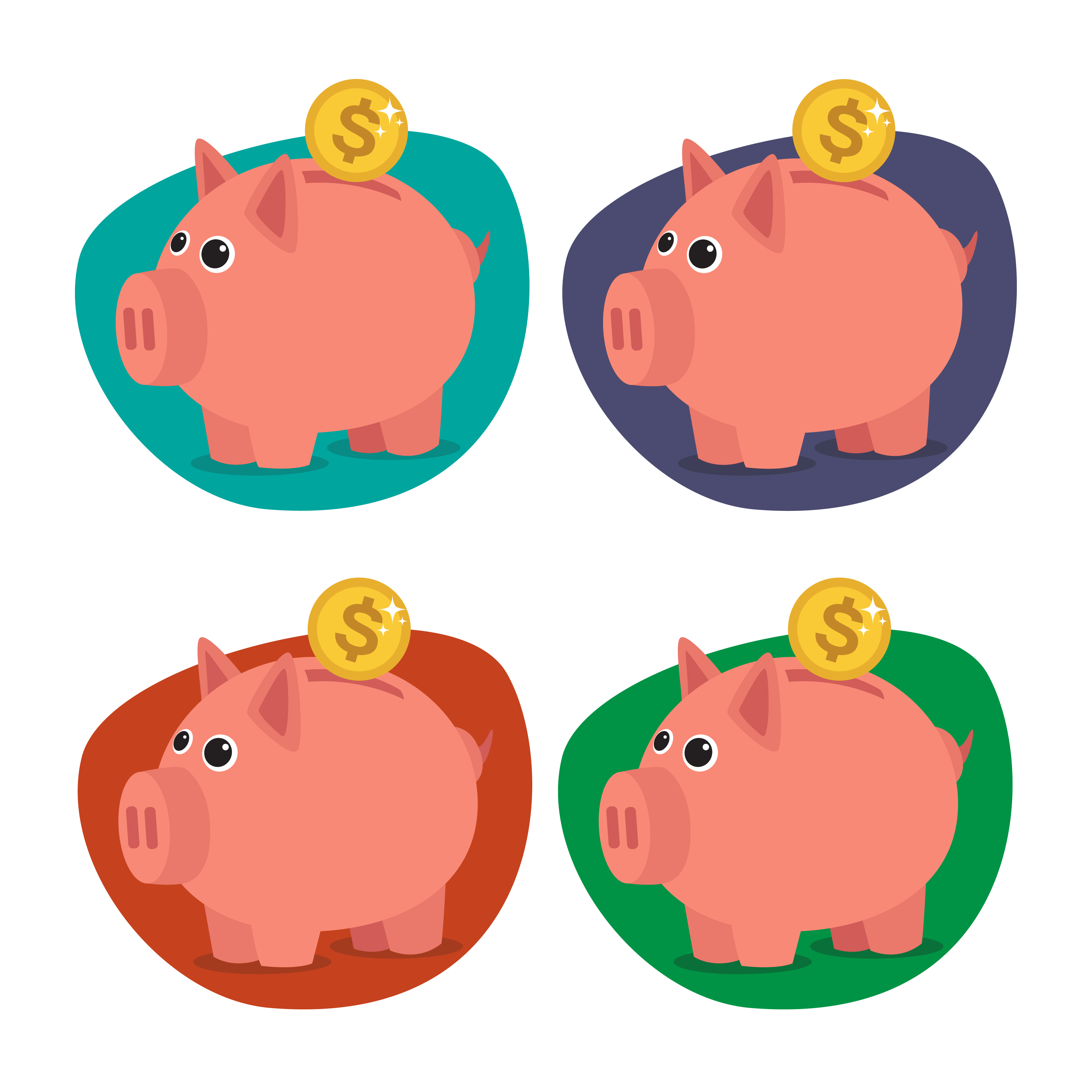 Piggy bank 340661 Vector Art at Vecteezy