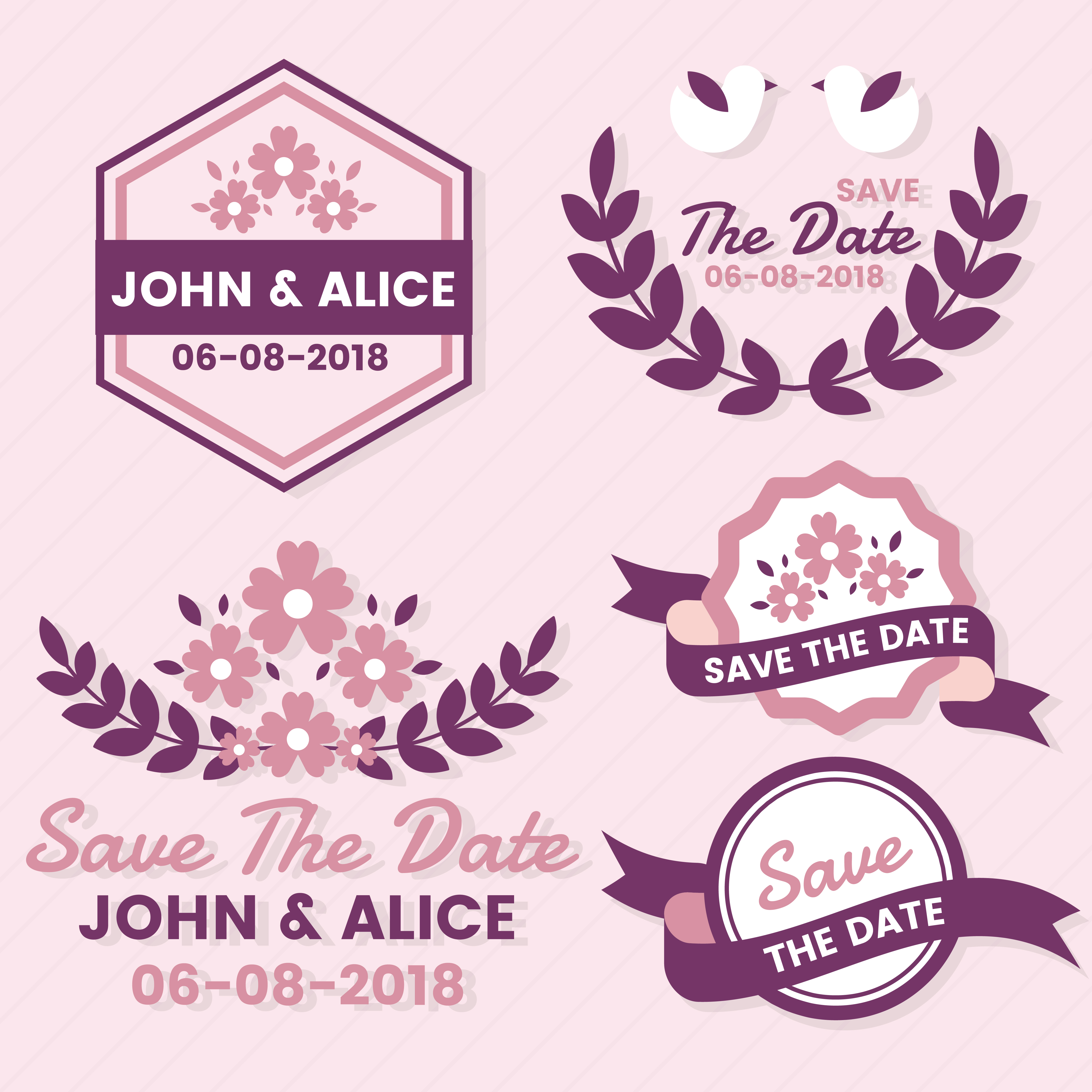 Download Wedding Retro Vintage Vector Label - Download Free Vectors, Clipart Graphics & Vector Art