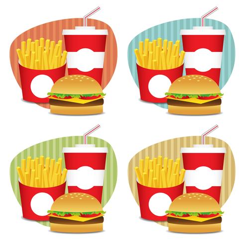 Fast food set vector