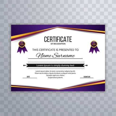 Abstract Certificate Premium awards diploma template design vector