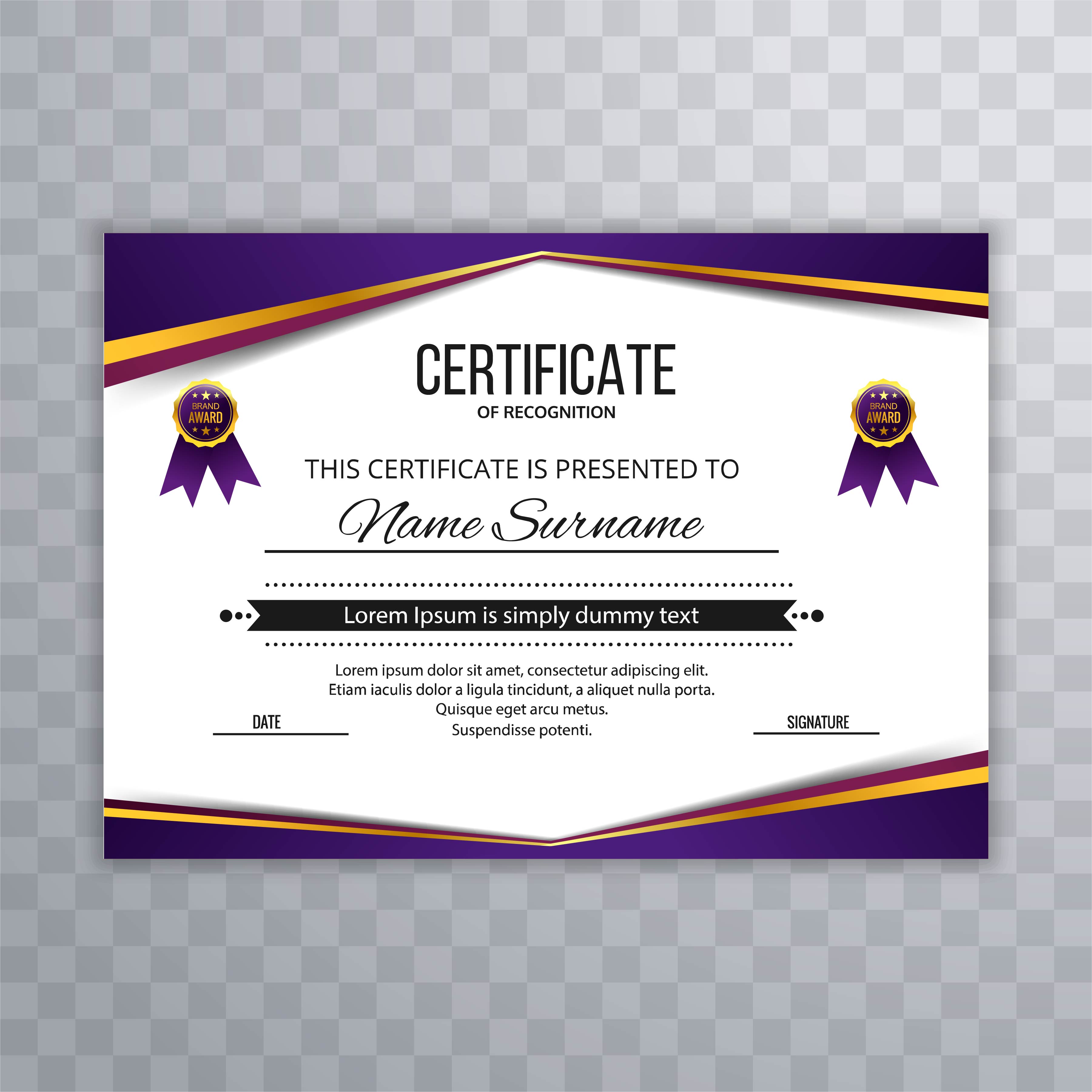 Abstract Certificate Premium Awards Diploma Template Design 340717