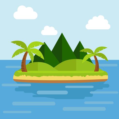 Isla tropical vector