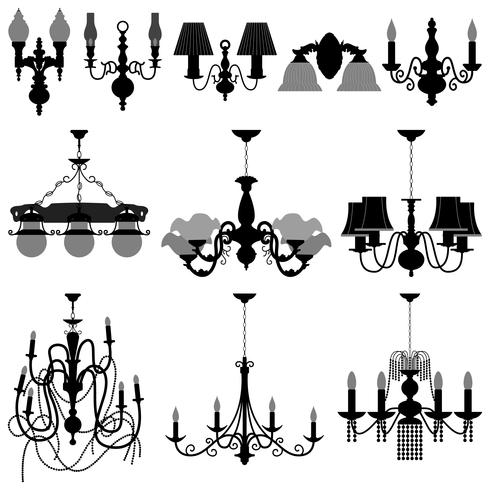 Chandelier Light Lamp.  vector