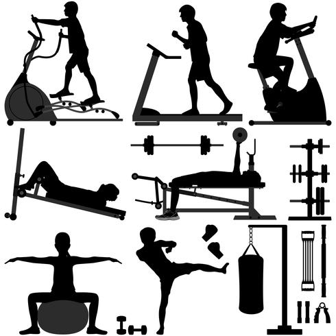 Set de ejercicios de gimnasia vector