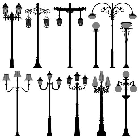 Lamp Post Street Light designs.  vector