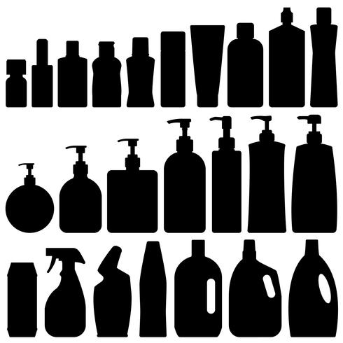 Bathroom Silhouette Set Vector.  vector