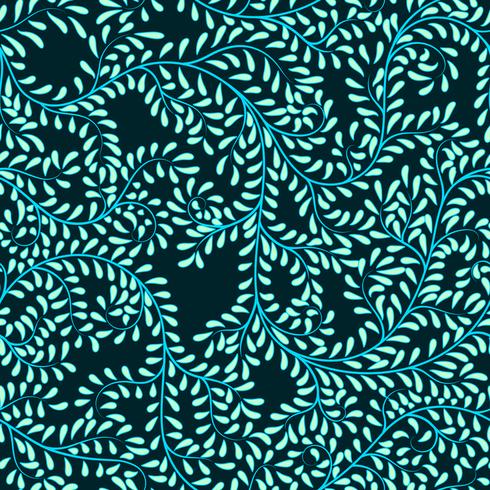 Seamless blue tone floral background. vector