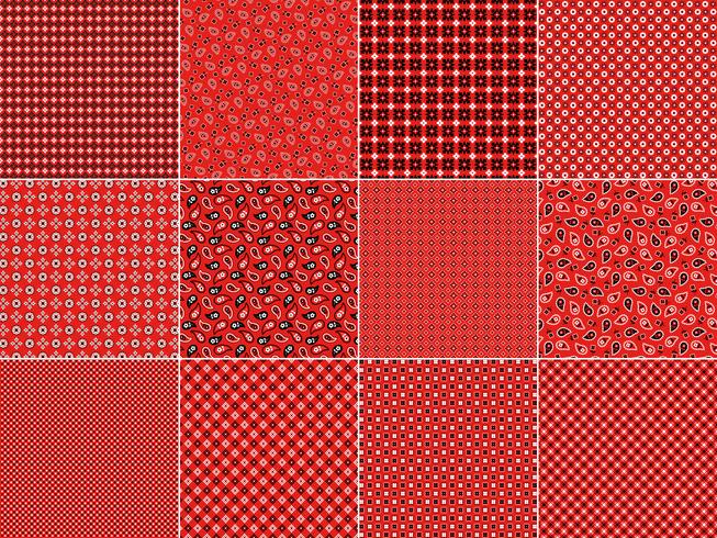 Red Bandana Patterns vector