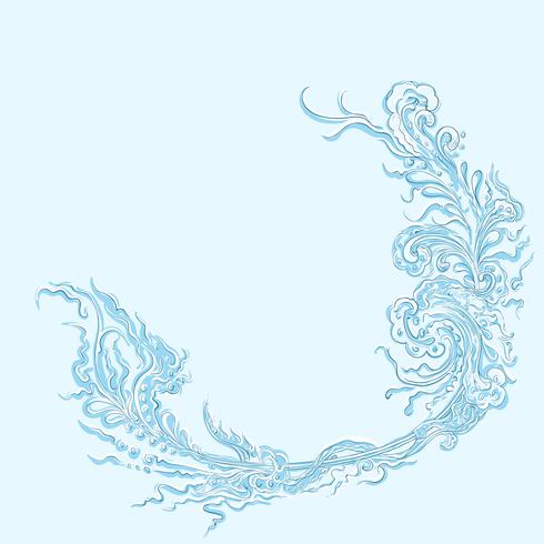 Background hand drawing label, Background retro frame label design pattern, blue colored vector