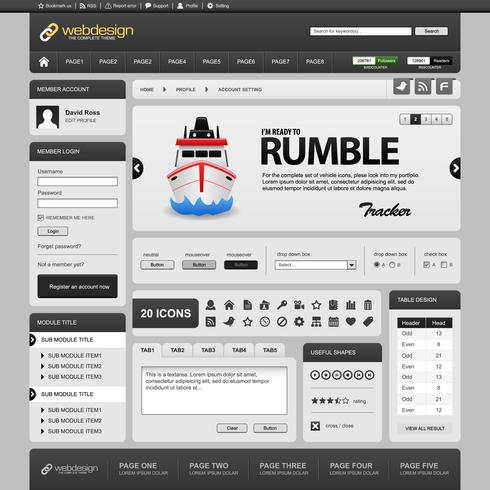 Web Design Element Template.  vector