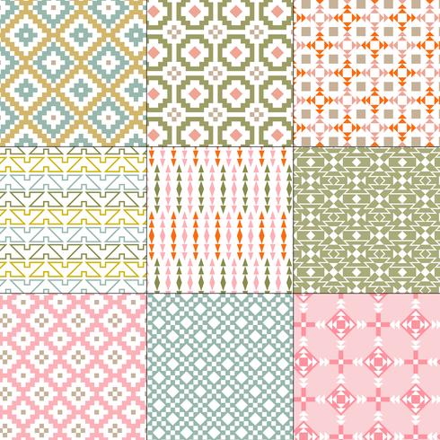 seamless native american patterns vector
