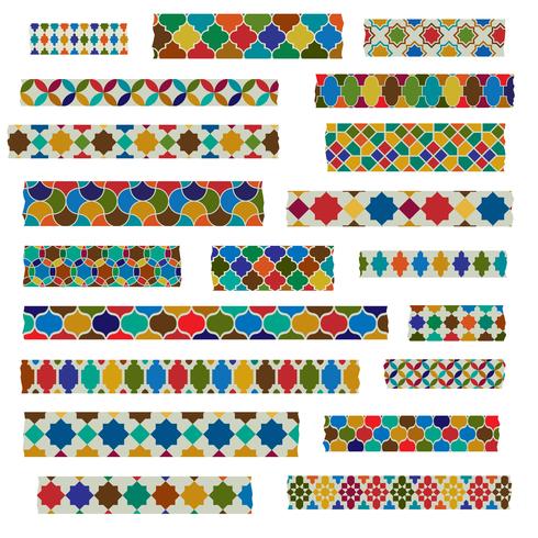 Moroccan Tile Washi Tape Clipart vector