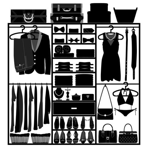 Closet Wardrobe set vector