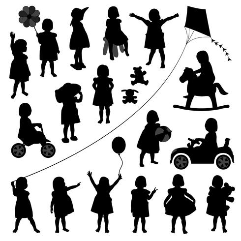 Children playing set.  vector