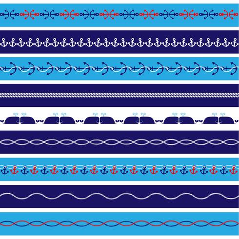 Nautical Borders Patterns vector