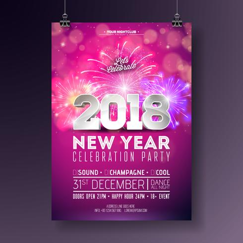 New Year Party Celebration Poster Template vector