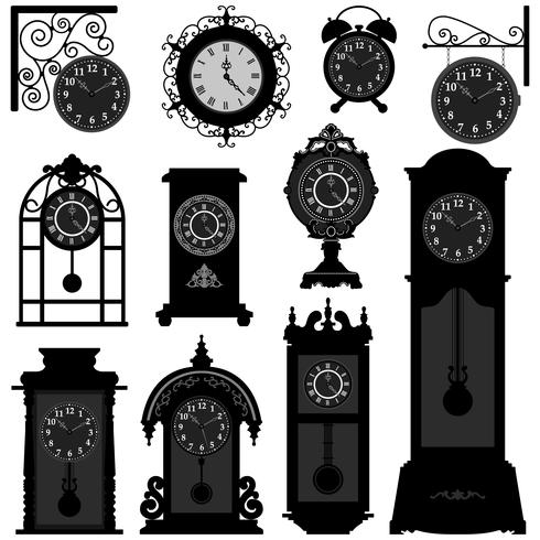 Reloj antiguo conjunto vector