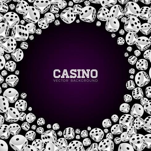 Casino illustration with floating dices on white background vector