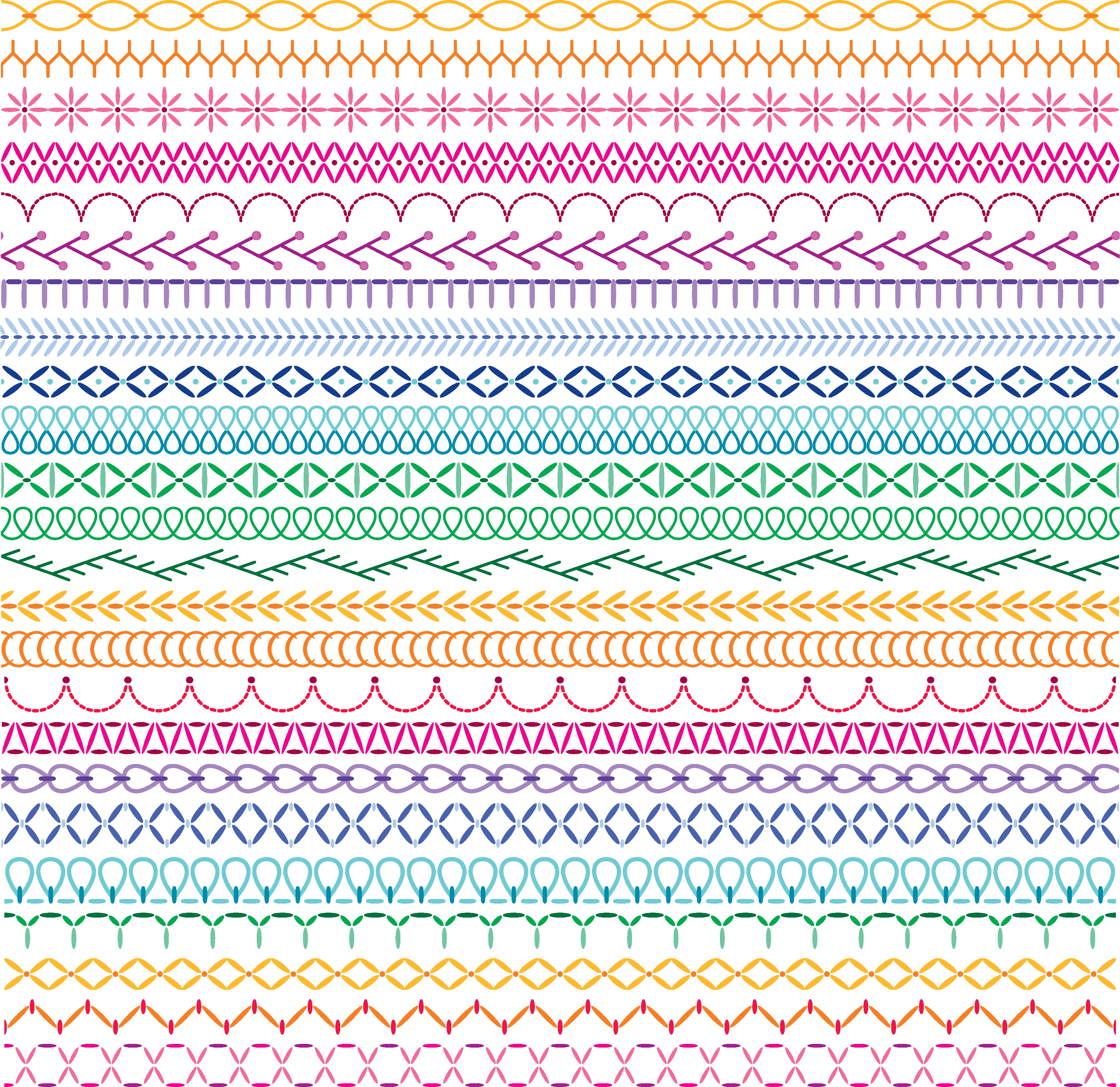 Download embroidery stitch border patterns 341069 Vector Art at Vecteezy