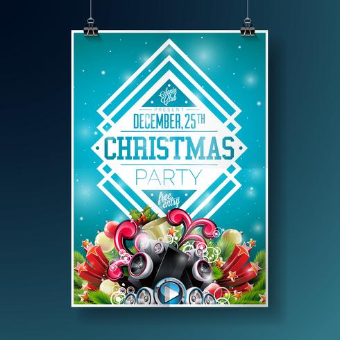 Merry Christmas Party Flyer Illustration vector