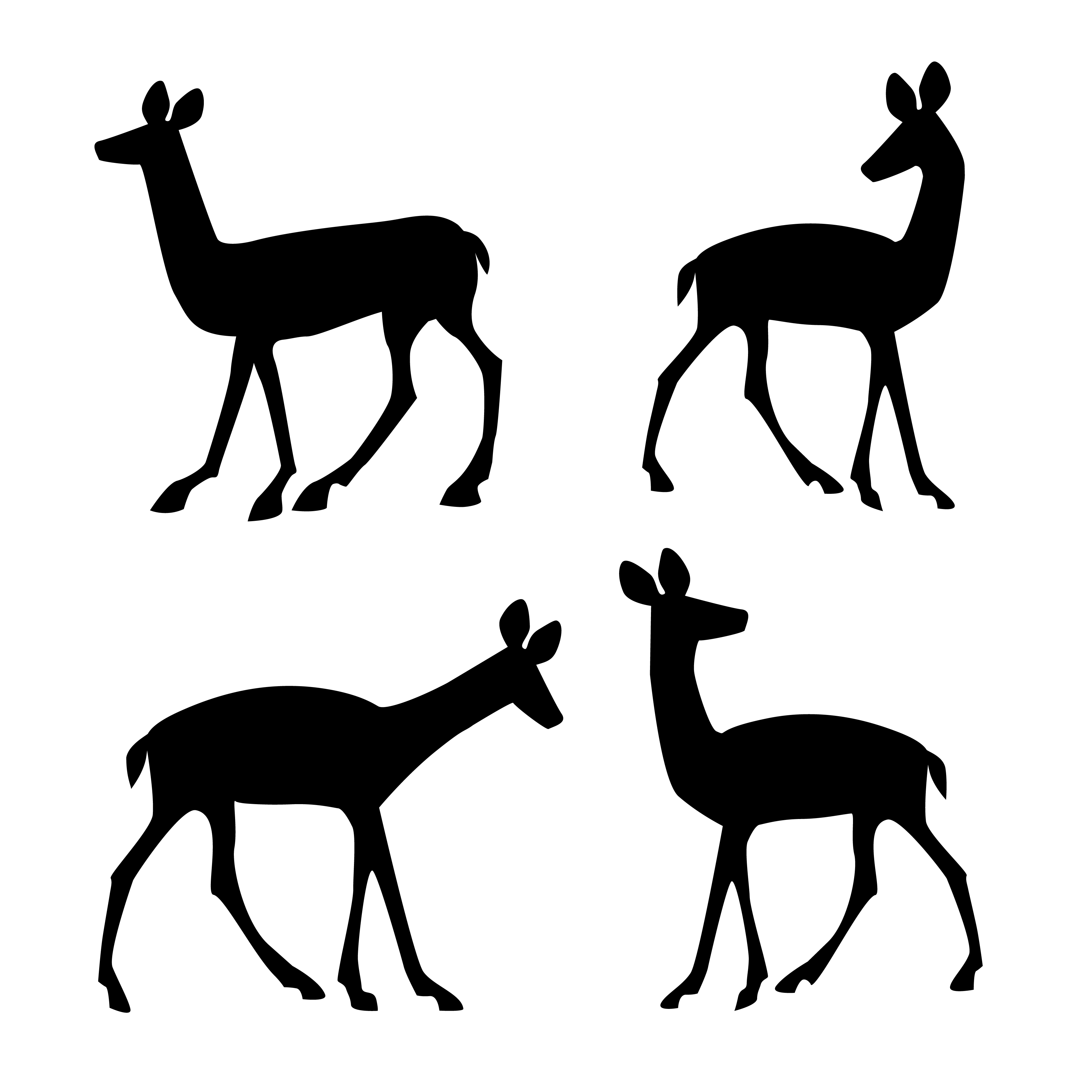 Download deer silhouettes 341081 Vector Art at Vecteezy