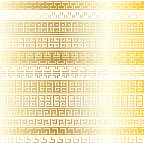 metallic gold fretwork border patterns vector