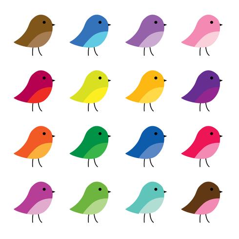 gráficos de clipart de cute birds vector