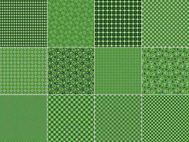 Green Bandana Patterns vector