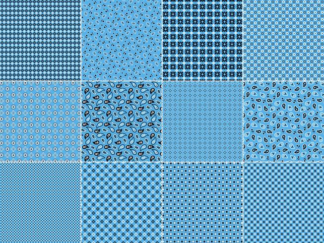 Light Blue Bandana Patterns vector