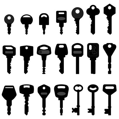 Key Black Silhouette Vector.  vector