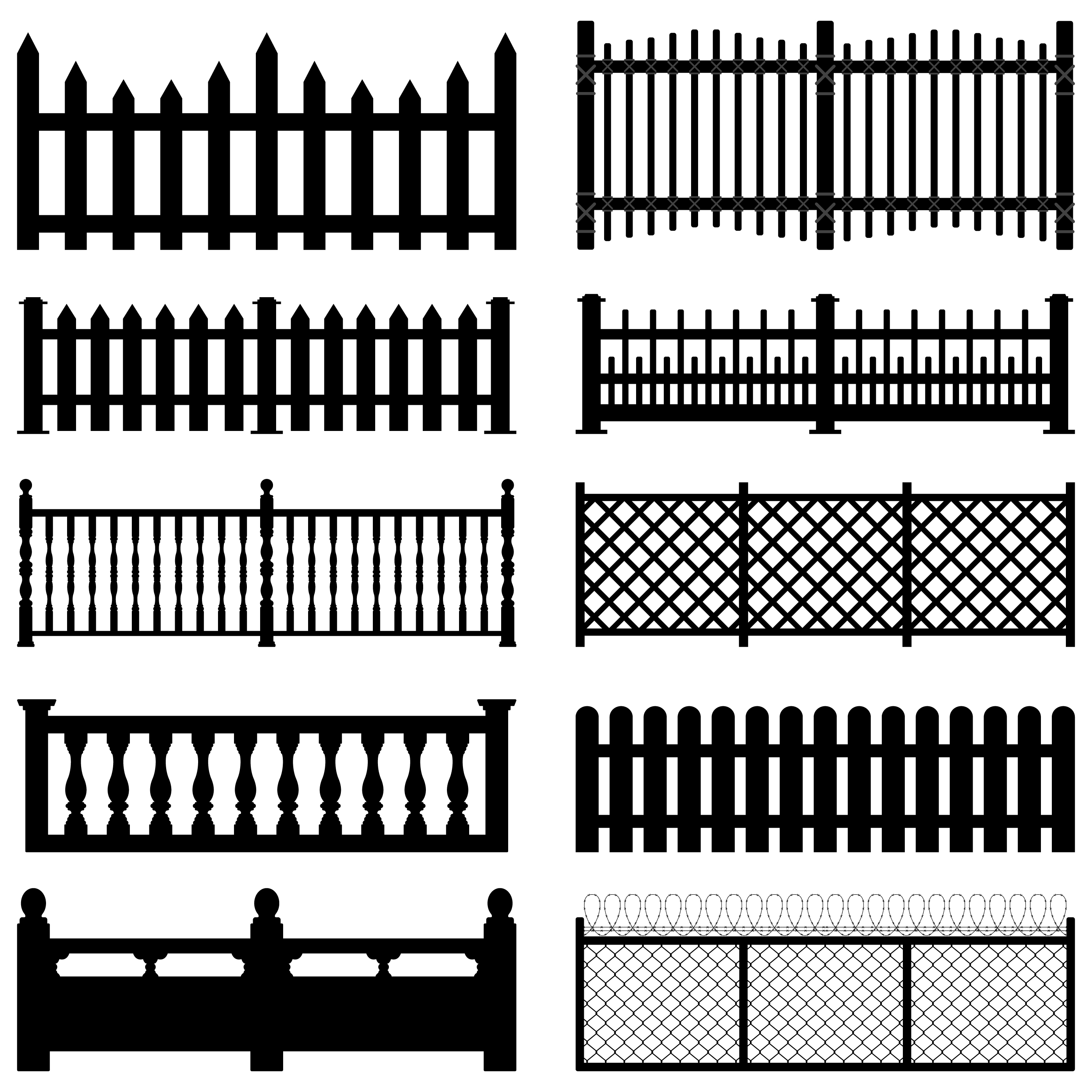 Fence image set. 341147 Vector Art at Vecteezy