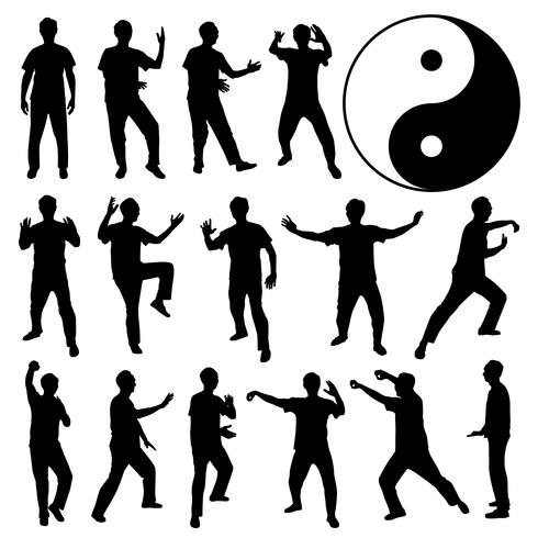 Arte marcial Kung Fu Autodefensa. vector