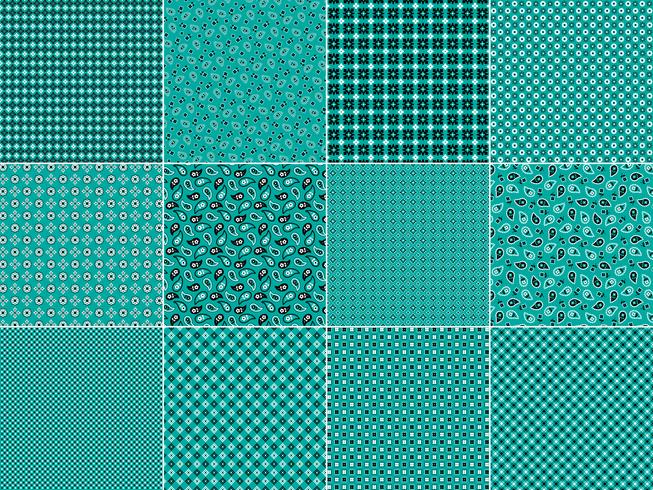 Turquoise Bandana Patterns vector